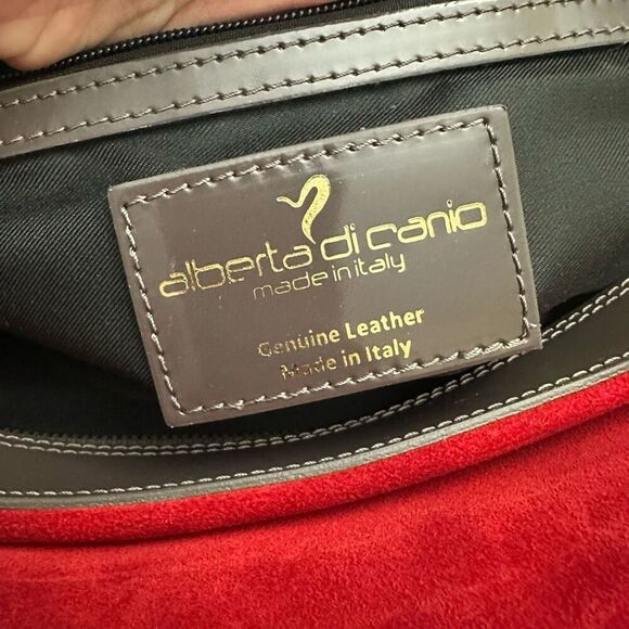 Alberta diCanio Animal Print Gray Large Italian Leather Satchel Handbag NEW - Picture 10 of 11